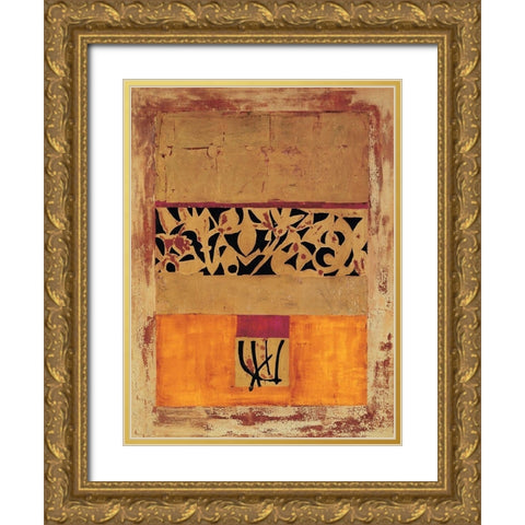 Vamedeva Gold Ornate Wood Framed Art Print with Double Matting by Richter-Armgart, Rose