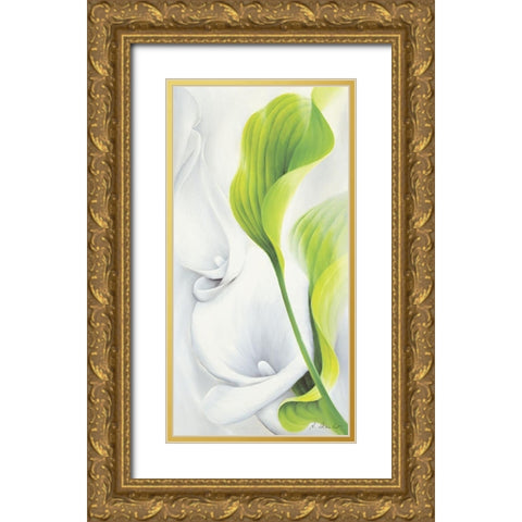 Calla II Gold Ornate Wood Framed Art Print with Double Matting by Schmucker, Annette