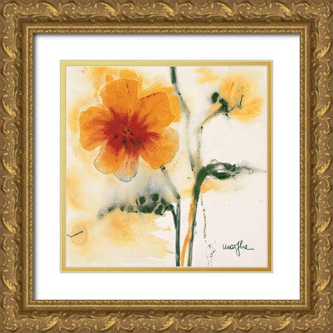 Les Pensees II Gold Ornate Wood Framed Art Print with Double Matting by Marthe