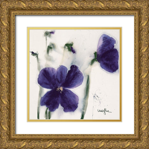 Les Pensees III Gold Ornate Wood Framed Art Print with Double Matting by Marthe