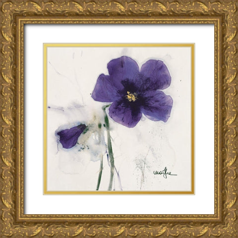 Les Pensees IV Gold Ornate Wood Framed Art Print with Double Matting by Marthe