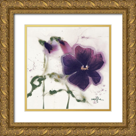 Les Pensees V Gold Ornate Wood Framed Art Print with Double Matting by Marthe