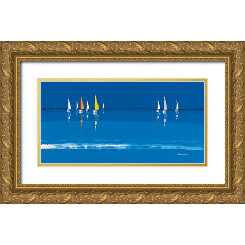 Voiles multicolores Gold Ornate Wood Framed Art Print with Double Matting by Fontdeville, Guy