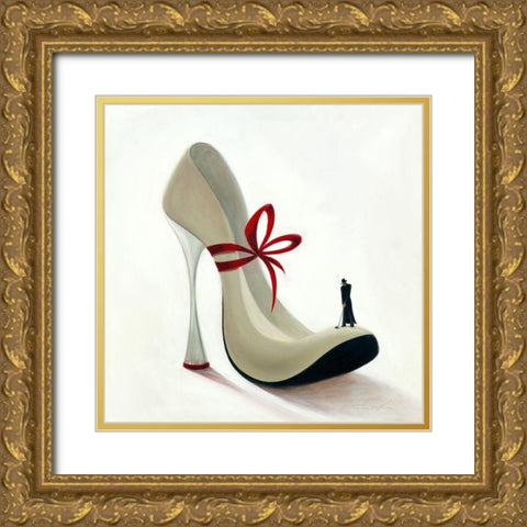 Highheels - Romance Gold Ornate Wood Framed Art Print with Double Matting by Panasenko, Inna