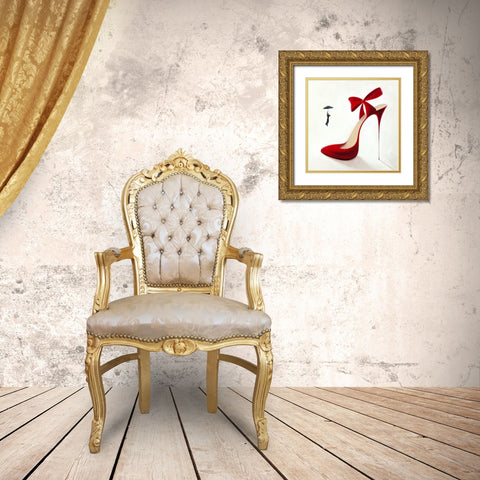 Highheels - Obsession Gold Ornate Wood Framed Art Print with Double Matting by Panasenko, Inna
