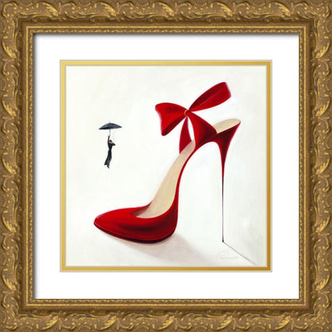 Highheels - Obsession Gold Ornate Wood Framed Art Print with Double Matting by Panasenko, Inna