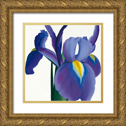 Iris Gold Ornate Wood Framed Art Print with Double Matting by Andrew, Stephanie