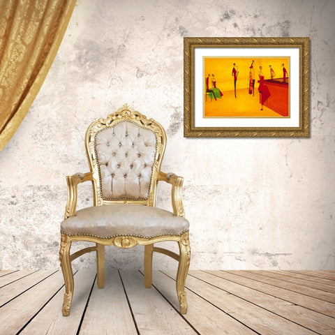 Bar Jazz Gold Ornate Wood Framed Art Print with Double Matting by Ona