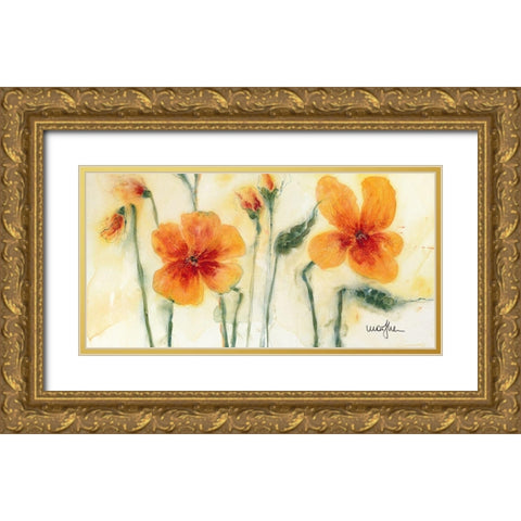 Les Pensees VII Gold Ornate Wood Framed Art Print with Double Matting by Marthe