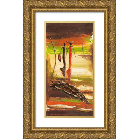 En route Gold Ornate Wood Framed Art Print with Double Matting by Marso