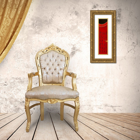 Triptyque asiatique I Gold Ornate Wood Framed Art Print with Double Matting by Thiry, Diana