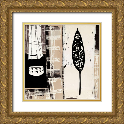 Allium Gold Ornate Wood Framed Art Print with Double Matting by Noiseux, Marie Madeleine