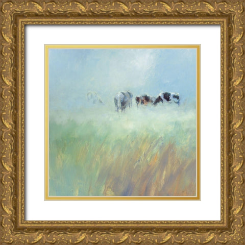 Morning Dew Gold Ornate Wood Framed Art Print with Double Matting by Groenhart, Jan