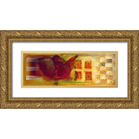 Corazon I Gold Ornate Wood Framed Art Print with Double Matting by Leys, Gemma