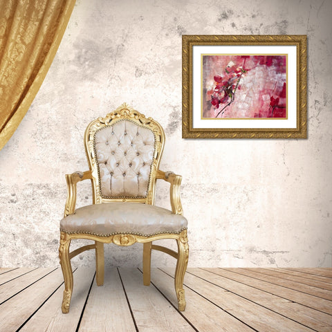 Symphony in Red Gold Ornate Wood Framed Art Print with Double Matting by Dreyer, Ingeborg