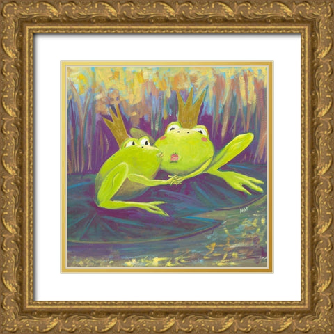 Amour toujours Gold Ornate Wood Framed Art Print with Double Matting by NAT