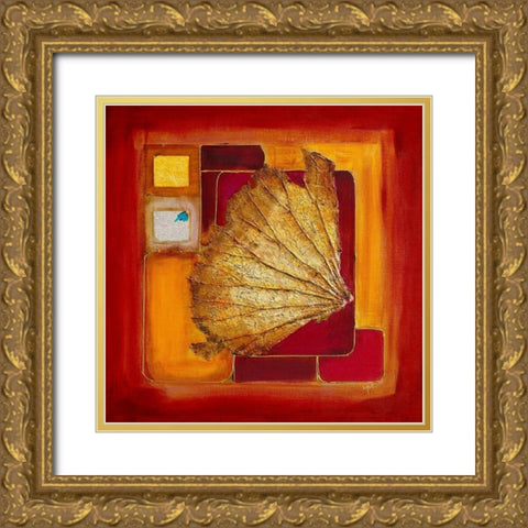 Le lotus d or I Gold Ornate Wood Framed Art Print with Double Matting by Perinciolo Duluc, Lyne