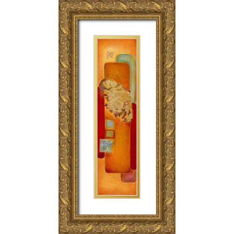 Les nenuphars d or II Gold Ornate Wood Framed Art Print with Double Matting by Perinciolo Duluc, Lyne