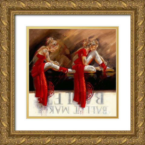 Velvet Shoes Gold Ornate Wood Framed Art Print with Double Matting by Meijering, Kitty