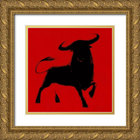 Toro II Gold Ornate Wood Framed Art Print with Double Matting by Panasenko, Inna