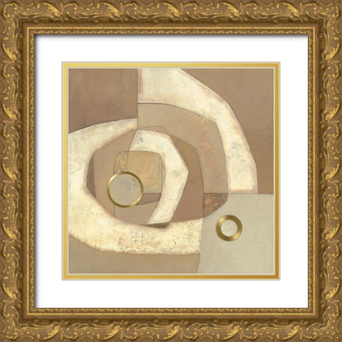 Gold Circle Gold Ornate Wood Framed Art Print with Double Matting by Jones, Jodi