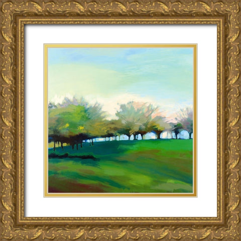 Champs de pommiers Gold Ornate Wood Framed Art Print with Double Matting by Mazur-Devaux, Ewa