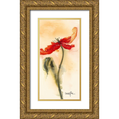Tulipe II Gold Ornate Wood Framed Art Print with Double Matting by Marthe