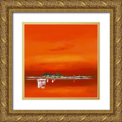 Crepuscule II Gold Ornate Wood Framed Art Print with Double Matting by Flanet, Frederic