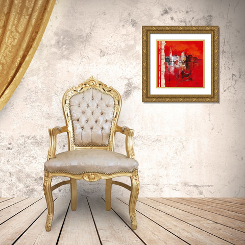 Venise Reflets Gold Ornate Wood Framed Art Print with Double Matting by Manero, Annie