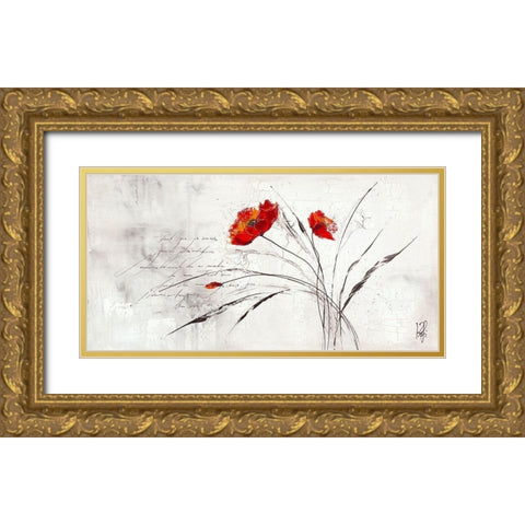 Reve fleurie IV Gold Ornate Wood Framed Art Print with Double Matting by Zacher-Finet, Isabelle