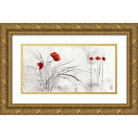 Reve fleurie V Gold Ornate Wood Framed Art Print with Double Matting by Zacher-Finet, Isabelle