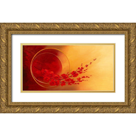 L envol Gold Ornate Wood Framed Art Print with Double Matting by Triki, Bernadette