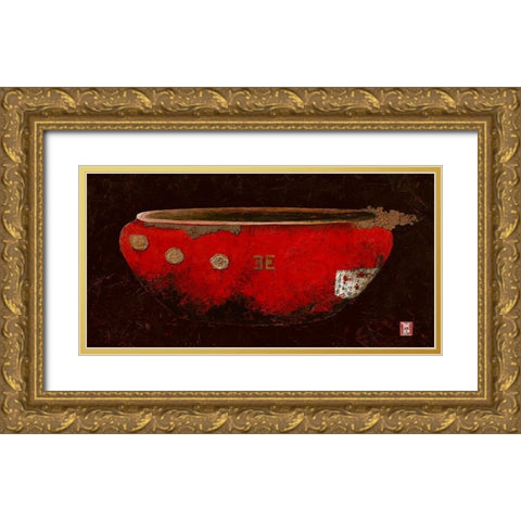 Asian Vasque Gold Ornate Wood Framed Art Print with Double Matting by Thiry, Diana