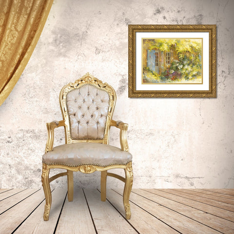 Le laurier blanc Gold Ornate Wood Framed Art Print with Double Matting by Messely, Johan