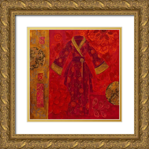 Precieux Kimono Gold Ornate Wood Framed Art Print with Double Matting by Pillault, Loetitia