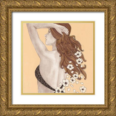 Message of Flowers Gold Ornate Wood Framed Art Print with Double Matting by Gouskova, Olga