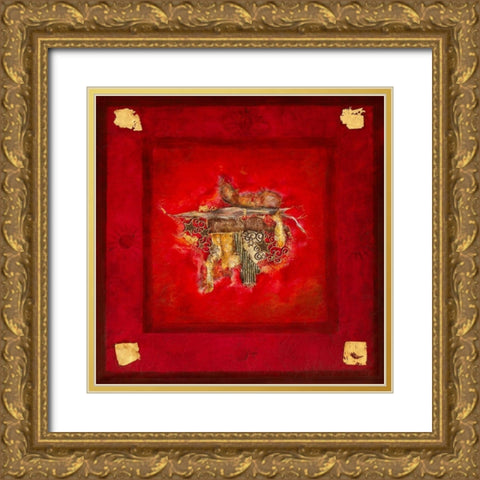Rouge baiser Gold Ornate Wood Framed Art Print with Double Matting by Perinciolo Duluc, Lyne