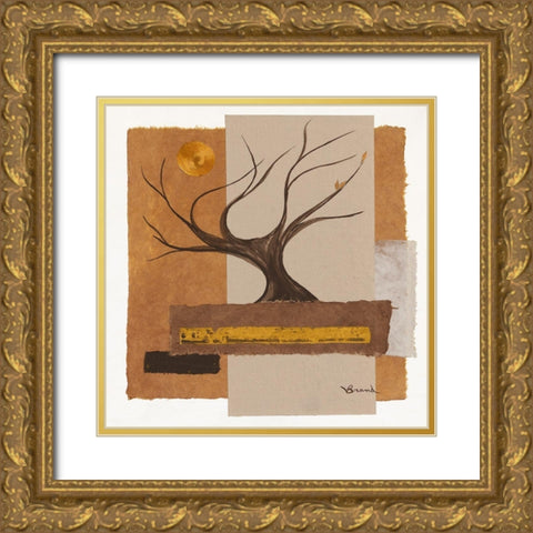 L arbre III Gold Ornate Wood Framed Art Print with Double Matting by Brand, Valerie