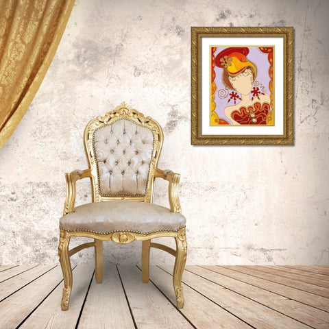 Lolita Gold Ornate Wood Framed Art Print with Double Matting by Bismuth, Zed