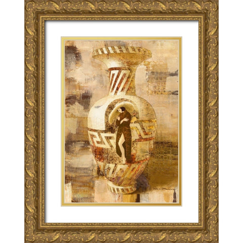With a Hat Gold Ornate Wood Framed Art Print with Double Matting by Juta and Mareks