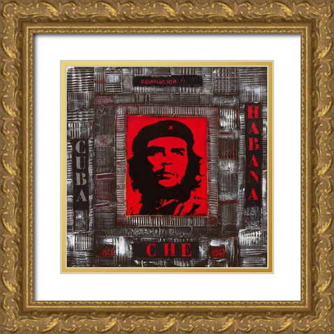 Revolucion Gold Ornate Wood Framed Art Print with Double Matting by Candon, Frederick