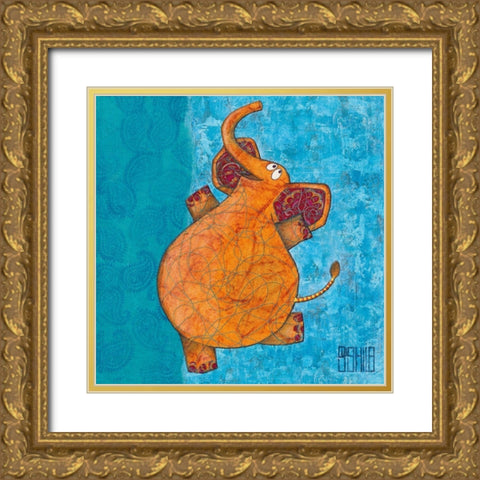 Barry Gold Ornate Wood Framed Art Print with Double Matting by Dahan, Sushila