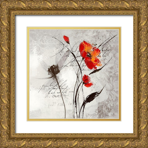 Petite aventure fleurie II Gold Ornate Wood Framed Art Print with Double Matting by Zacher-Finet, Isabelle