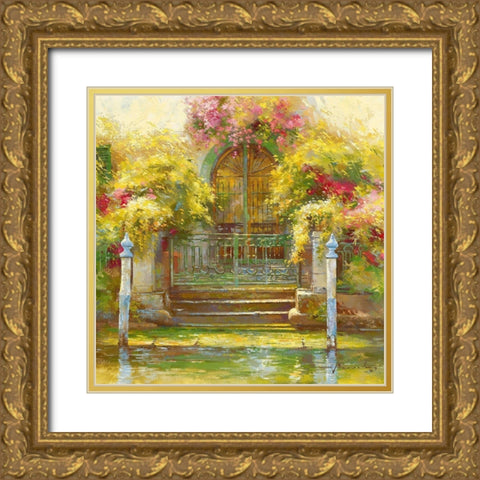 Nostalgie a Iseo Gold Ornate Wood Framed Art Print with Double Matting by Messely, Johan