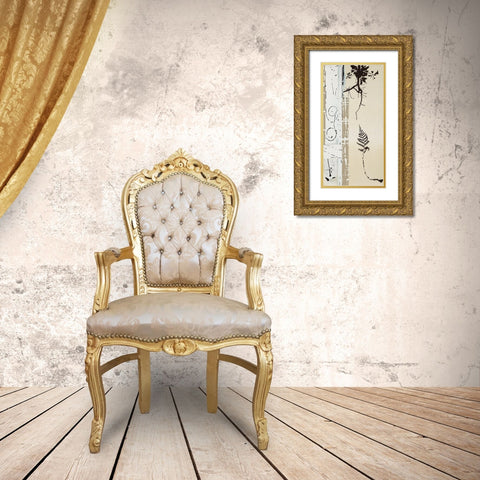 Fougere Gold Ornate Wood Framed Art Print with Double Matting by Noiseux, Marie Madeleine