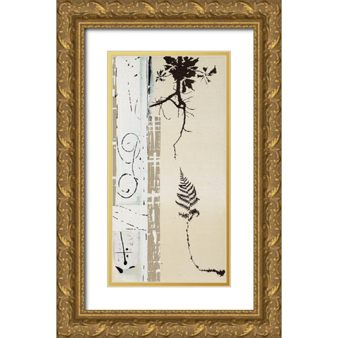 Fougere Gold Ornate Wood Framed Art Print with Double Matting by Noiseux, Marie Madeleine