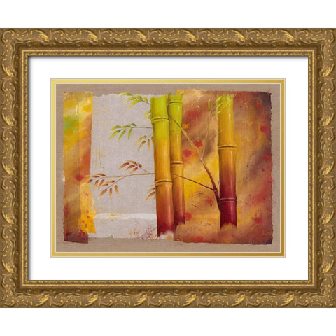 Bambou I Gold Ornate Wood Framed Art Print with Double Matting by Cadoret, Virginie