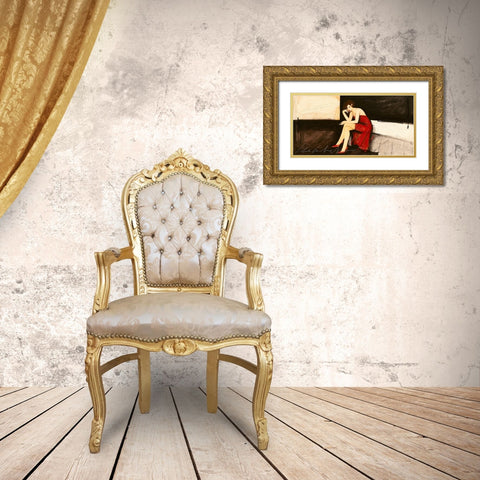 Un breve silenzio Gold Ornate Wood Framed Art Print with Double Matting by Calvetti, Fabio