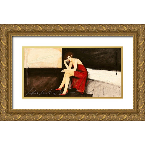 Un breve silenzio Gold Ornate Wood Framed Art Print with Double Matting by Calvetti, Fabio
