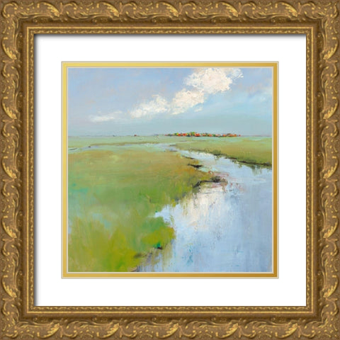 Water and Land Gold Ornate Wood Framed Art Print with Double Matting by Groenhart, Jan